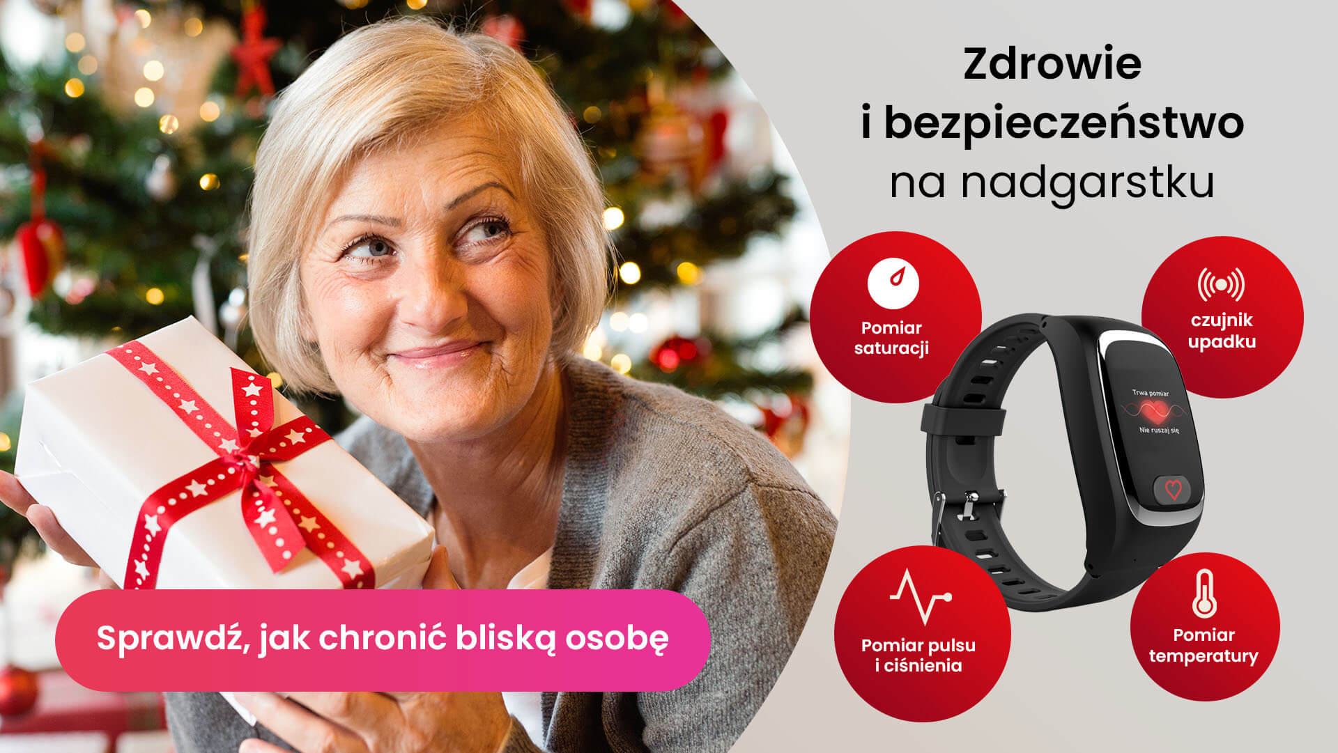 Kobieta z opaską SOS Locon Life Plus