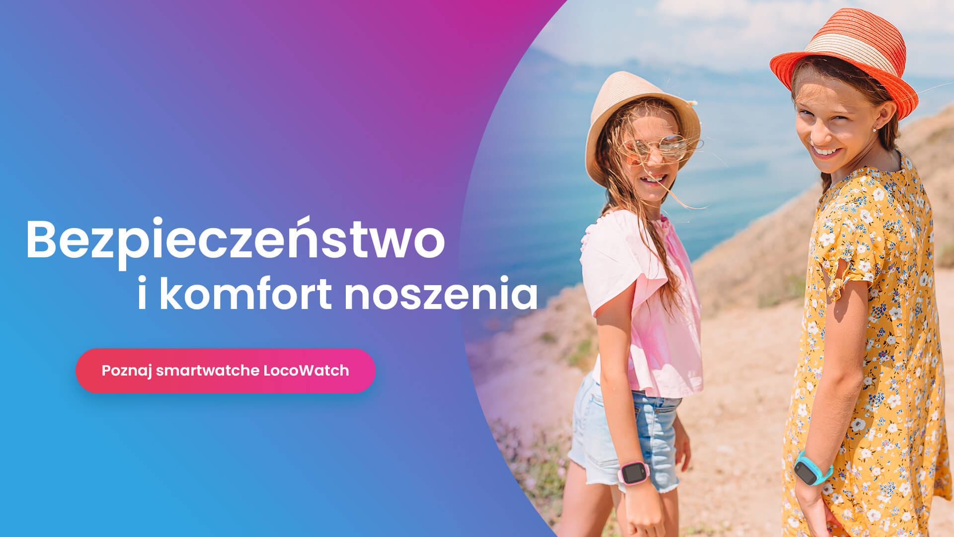 Lokalizator dla dziecka top 10 najważniejszych funkcji, czyli dwoje dzieci ze smartwatchami GPS LocoWatch od Bezpiecznej Rodziny