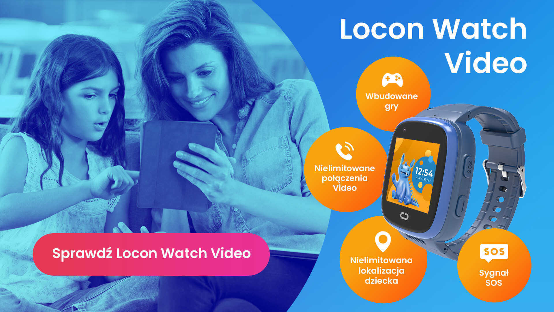 Mama kupująca dziecku zegarek GPS Locon Watch Video