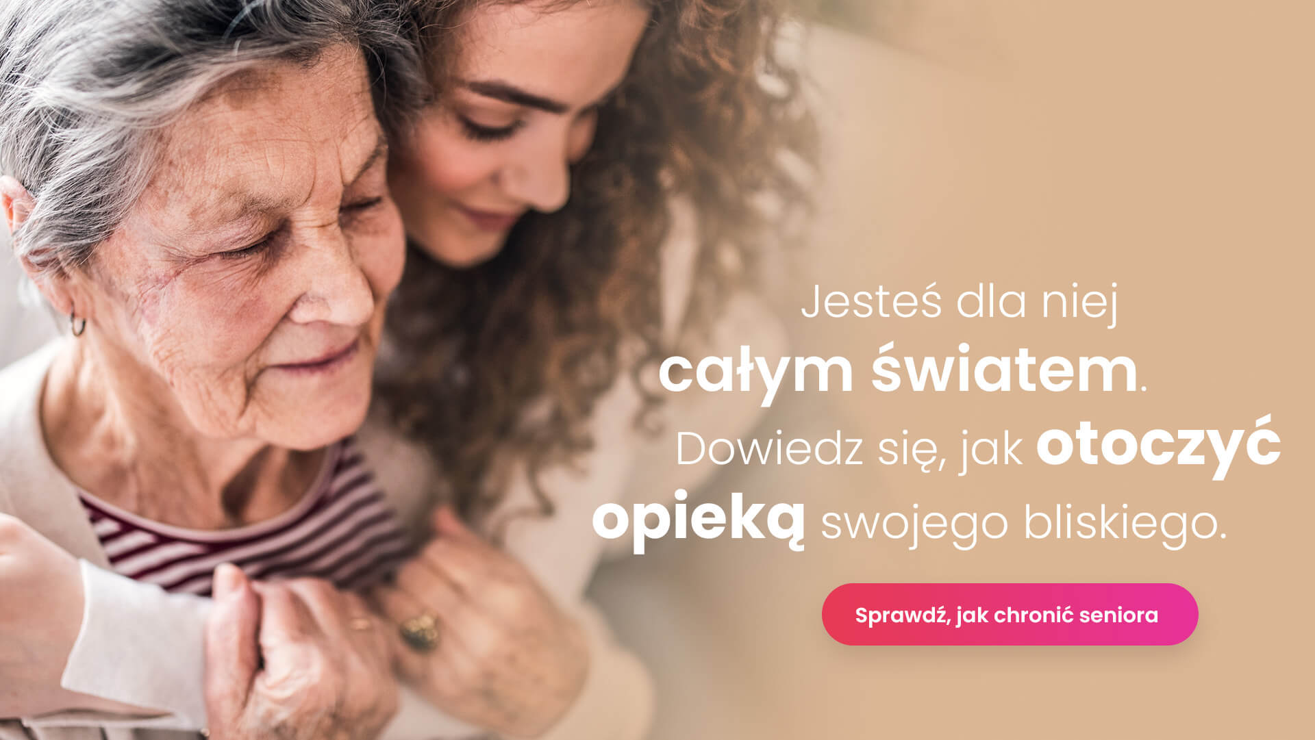 Młoda dziewczyna przytulająca się do swojej babci