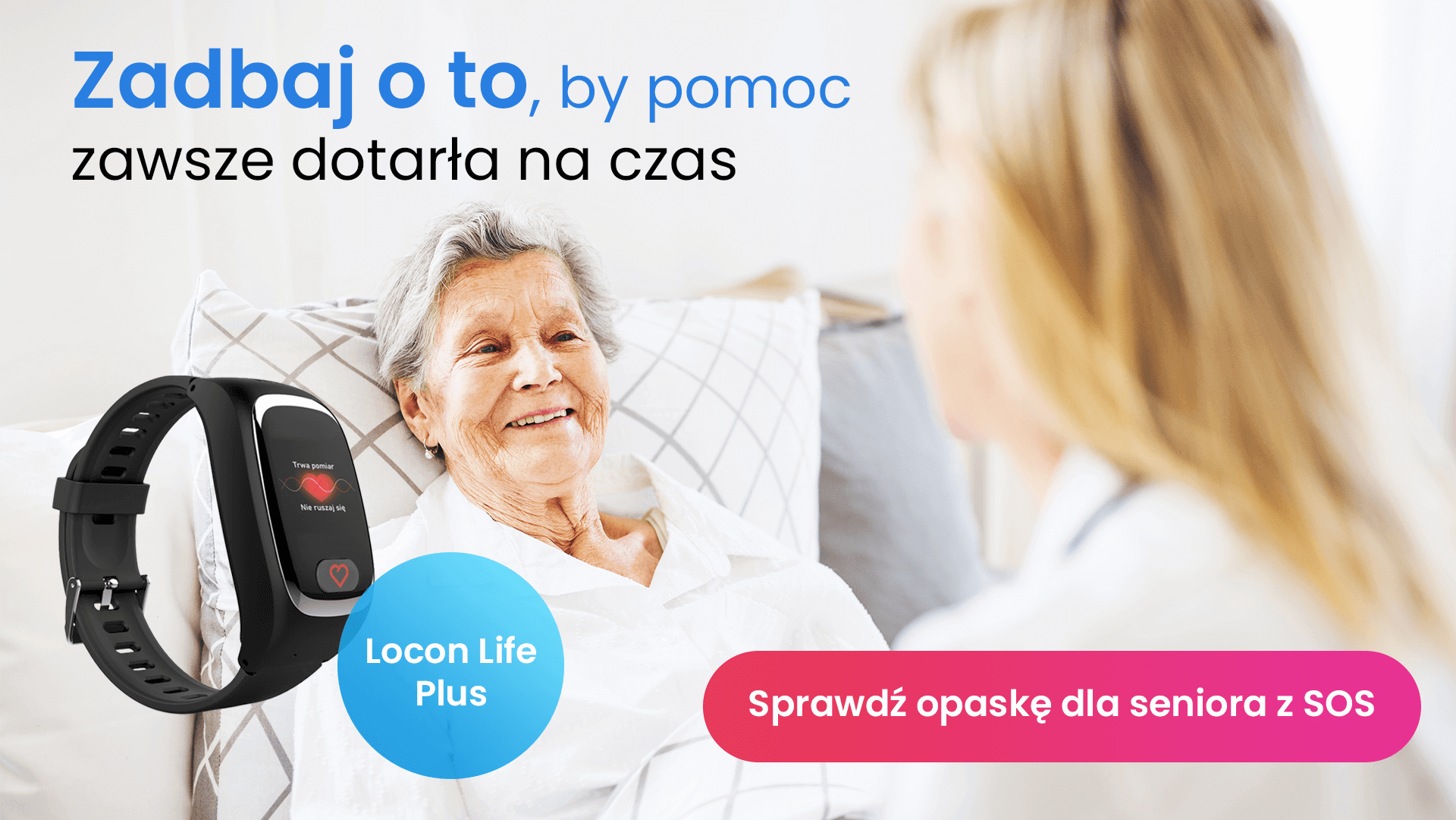 Starsza kobieta leżąca w łóżku i siedząca przy niej pielęgniarka